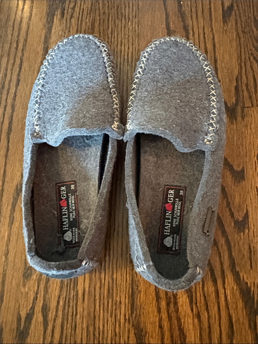 Haflinger Gray Felt Slip-On Women’s Moccasin Slippers